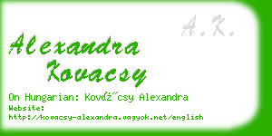 alexandra kovacsy business card